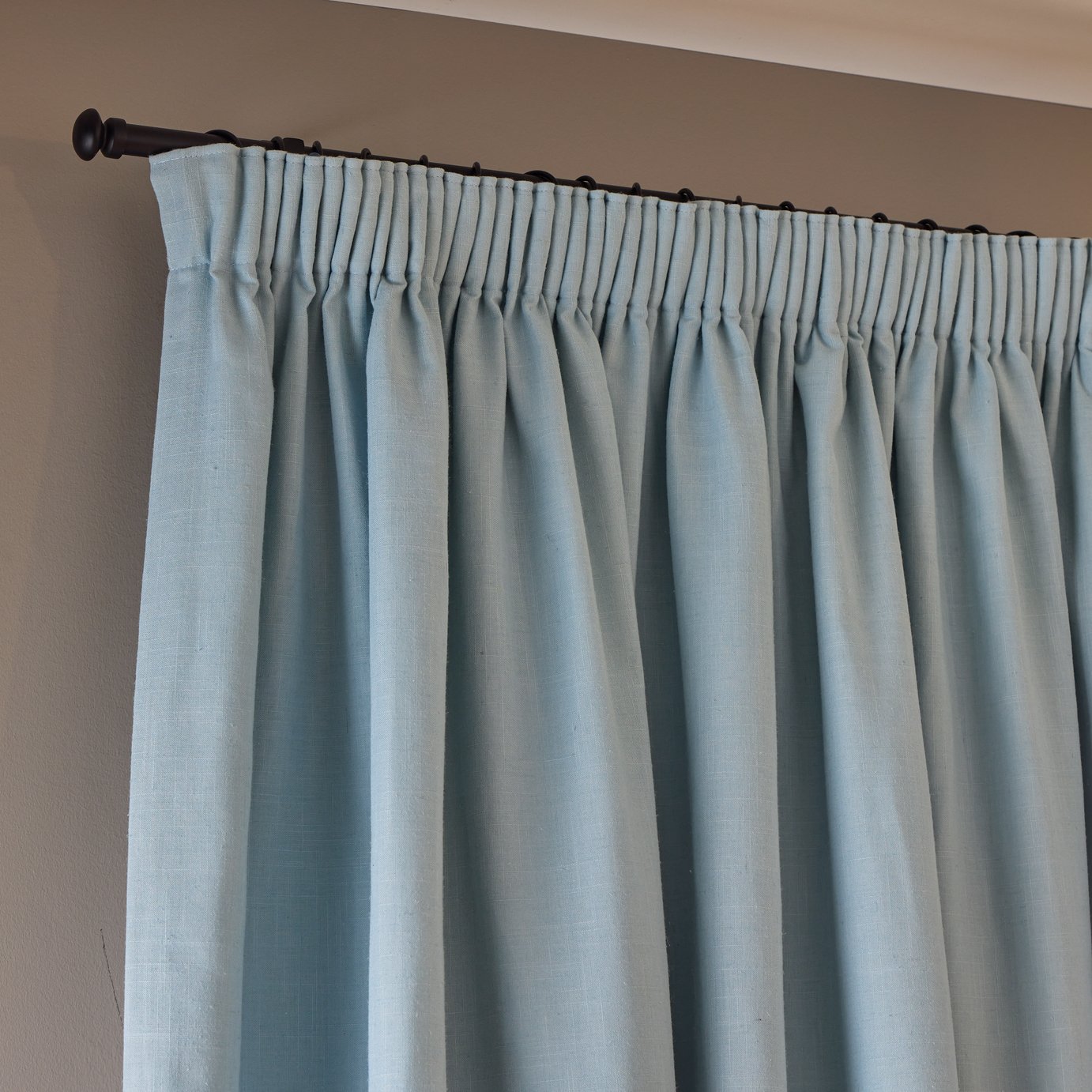 Habitat With Linen Blackout Curtains - Blue - 117x137cm