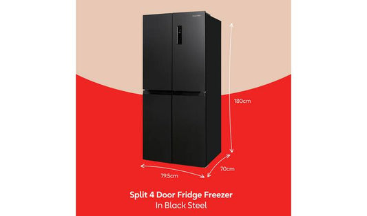 Russell Hobbs RH180A4FF802E1BS American Fridge Freezer-Black