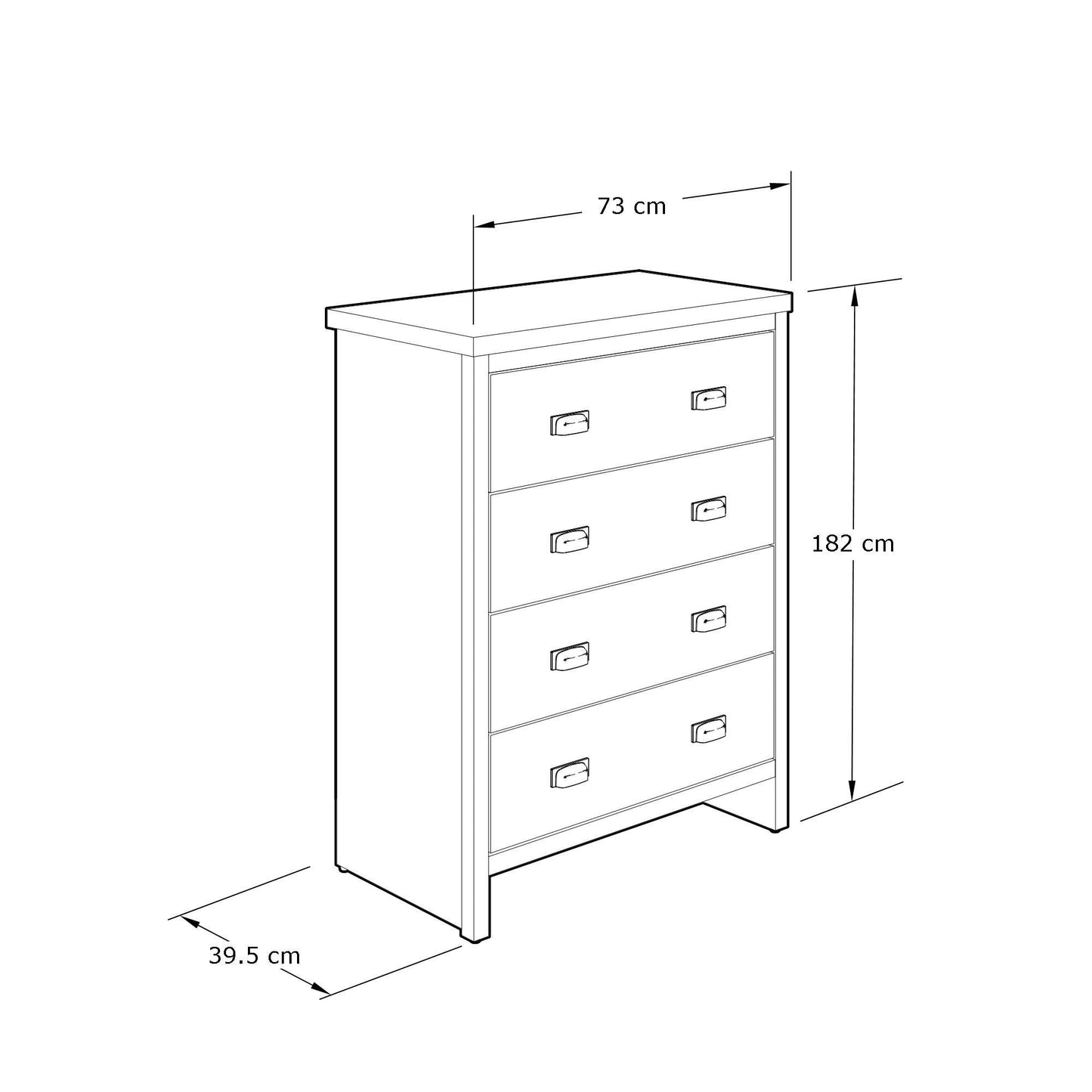 GFW Boston 4 Drawer Chest of Drawers