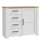 Furniture To Go Bohol 1 Door 4 Drawer Sideboard - White