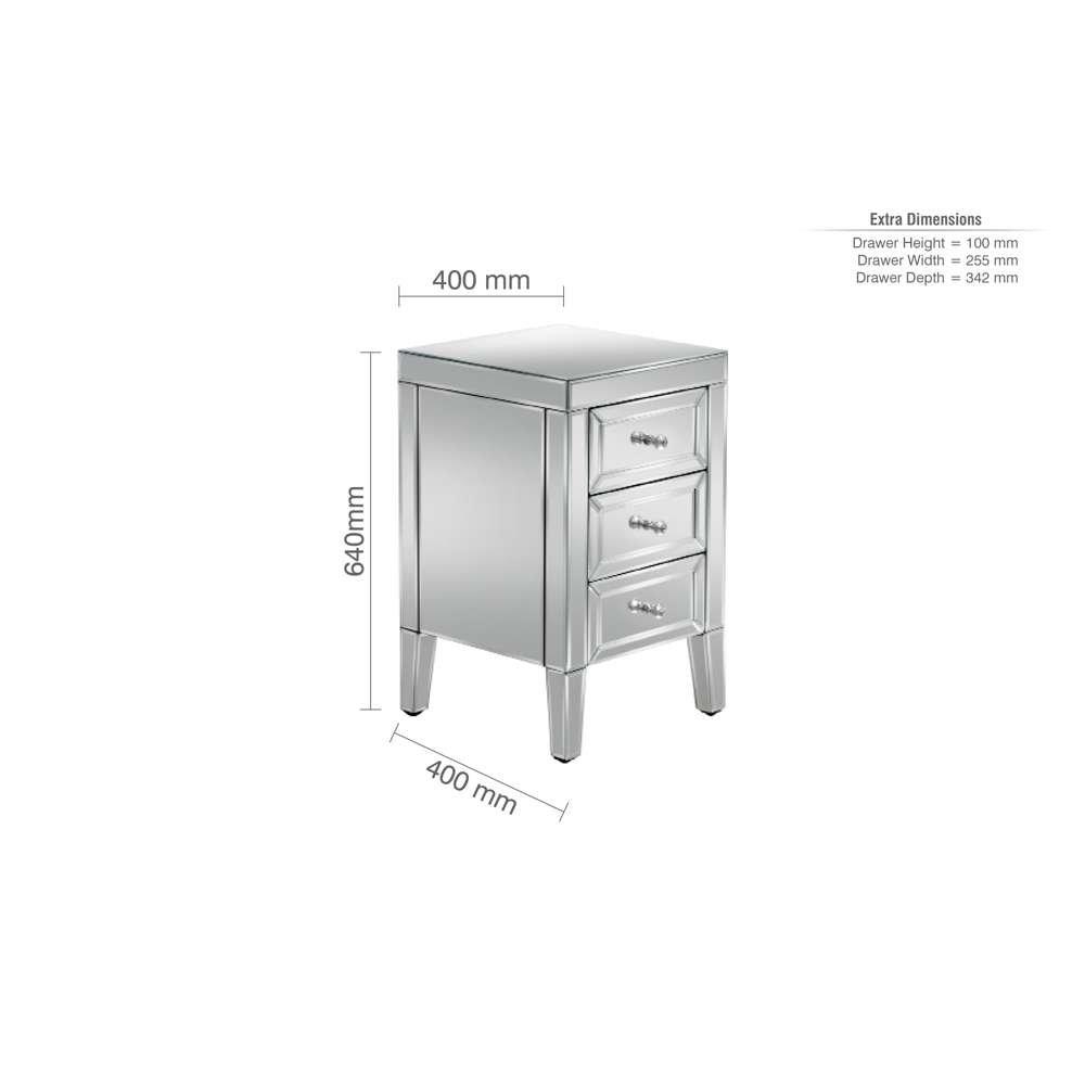 Birlea Valencia 3 Drawer Bedside Table