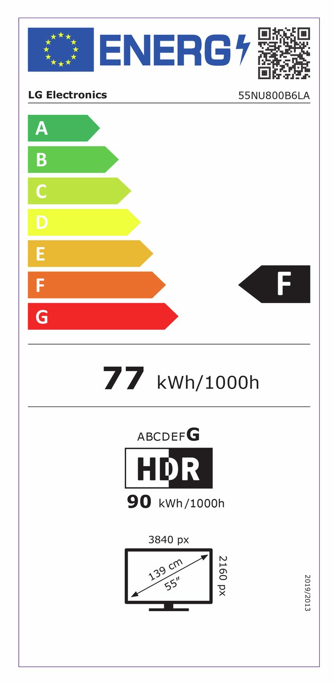 LG 55 Inch 55NU800B6LA Smart 4K UHD HDR LED Nano AI TV