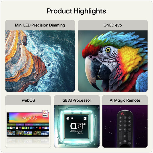 LG 50 Inch 50QNED85B6B Smart 4K UHD HDR MiniLED AI TV