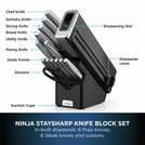 Ninja StaySharp 14 Piece Knife Set, Wood Block & Sharpener