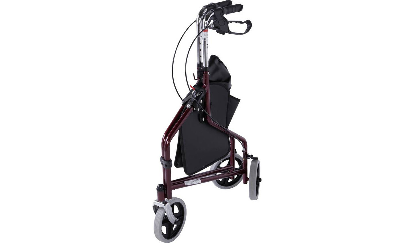 Drive Devilbiss Steel Three Wheel Rollator with Basket