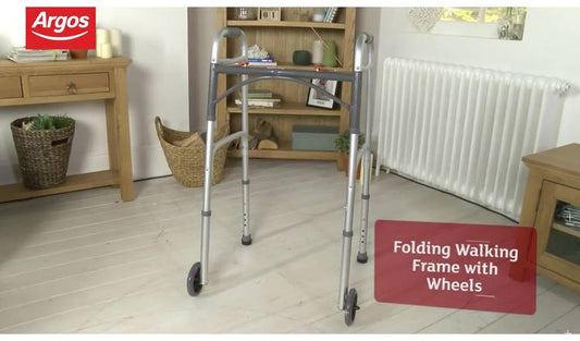 Drive Devilbiss Adjustable Folding Walking Frame with Wheels