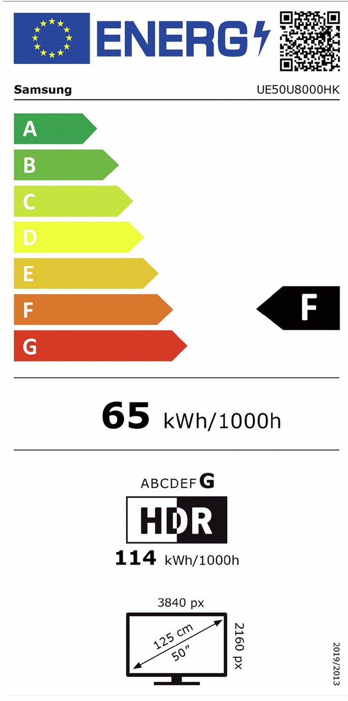 Samsung 50 Inch UE50U8000HKXXU Smart 4K UHD HDR Crystal TV