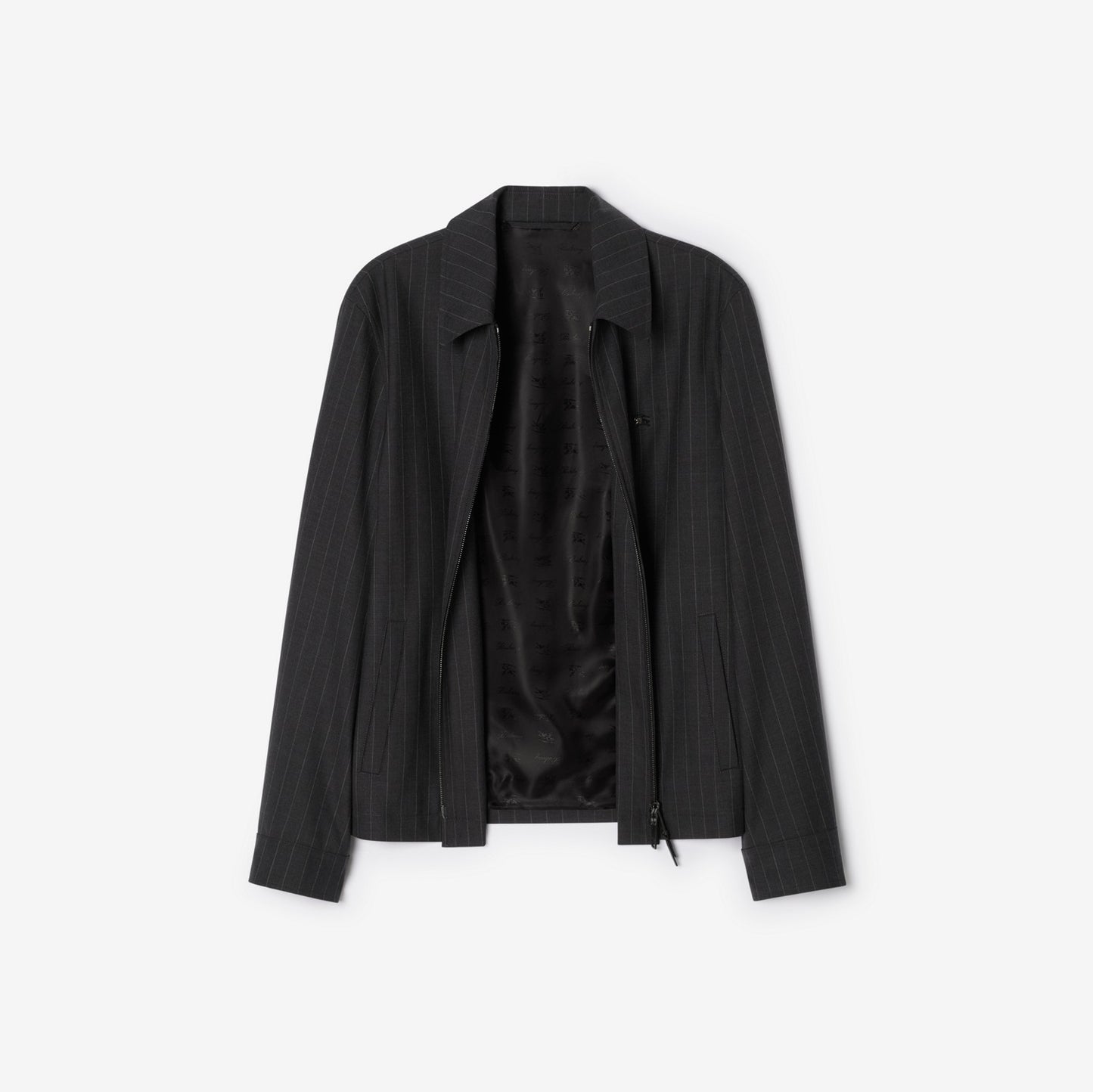 Pinstriped Wool Bloomsbury Harrington Jacket