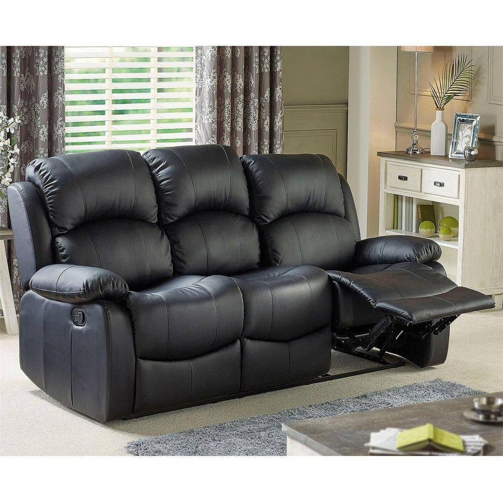 Canterbury Faux Leather 3 Seater Recliner Sofa