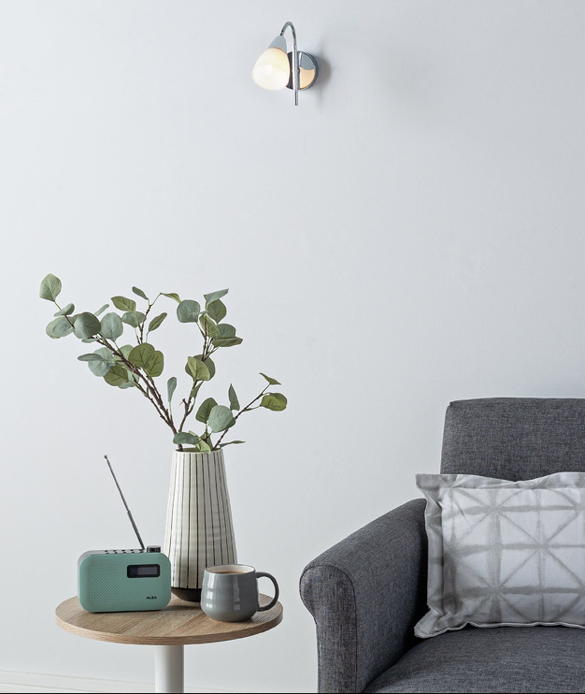 Argos Home Curico Glass Wall Light - Chrome & White