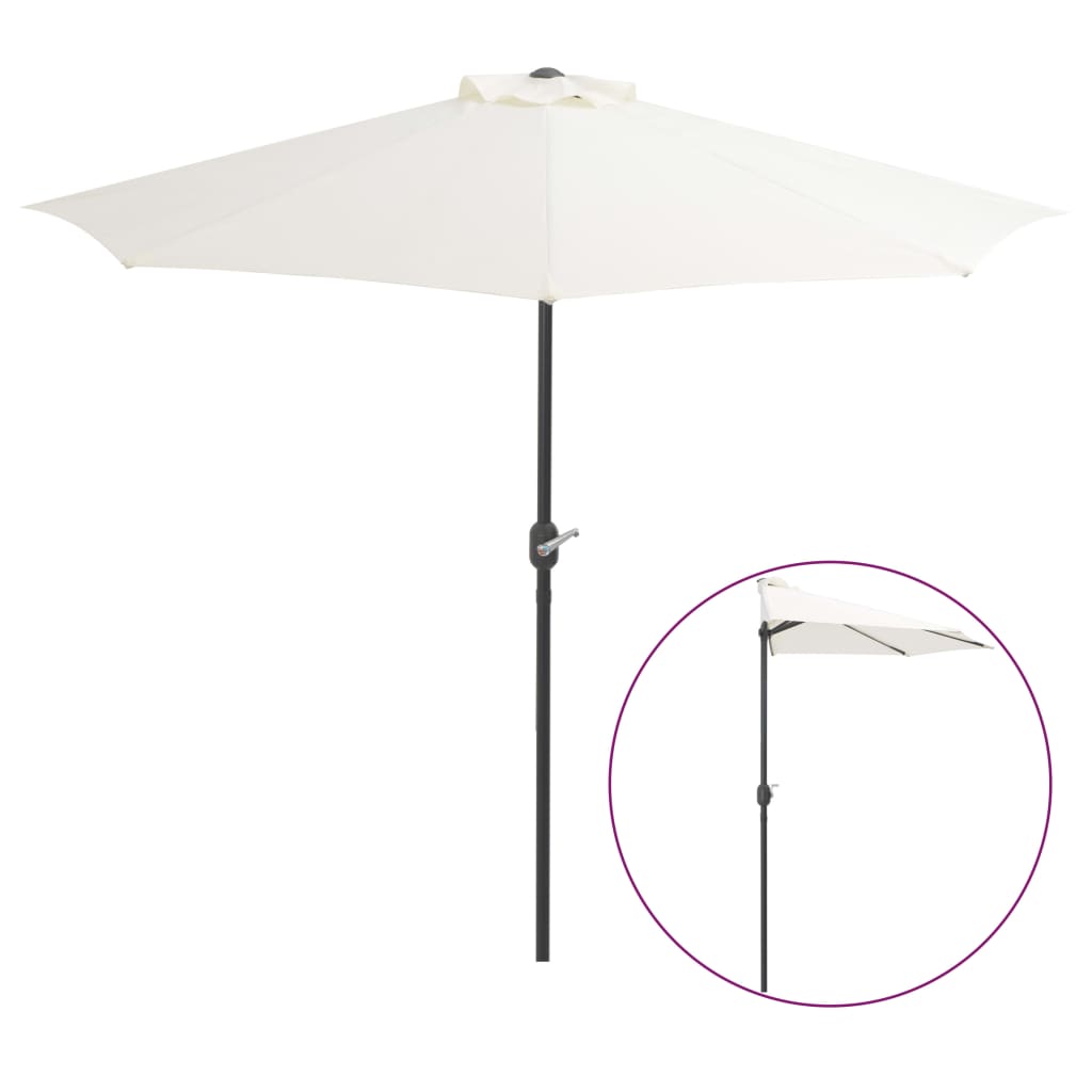 NNEVL Balcony Parasol with Aluminium Pole Sand 270x135 cm Half - Interactive Group