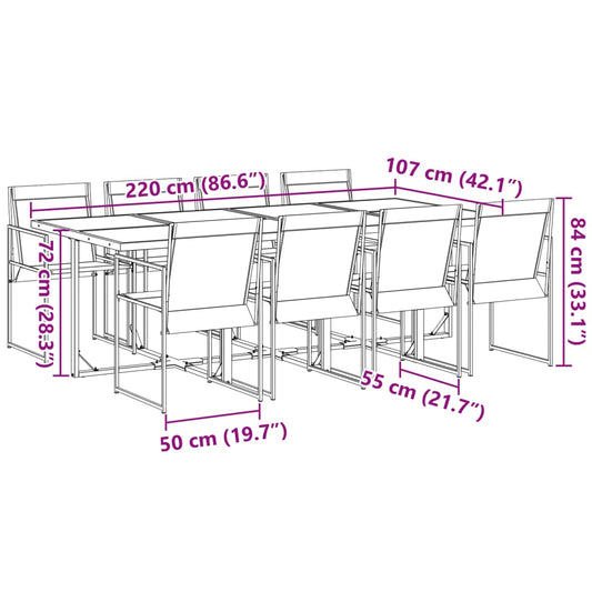 vidaXL Patio Dining Set Table and Chair Garden Outdoor Furniture Black Textilene - Interactive Group