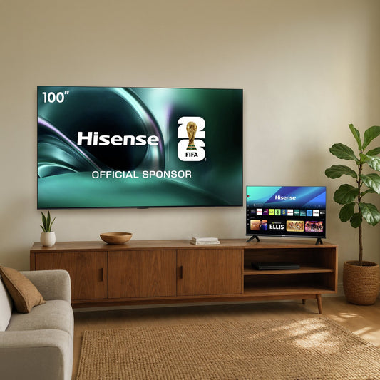 Hisense 100in 100U7QTUK Smart 4K UHD HDR MiniLED & 32E4QTUK Freely TV Bundle