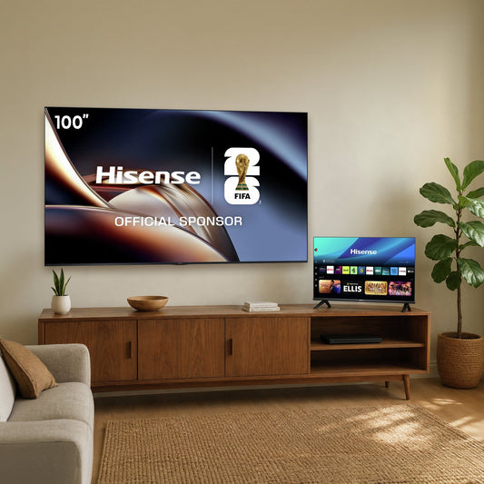 Hisense 100in 100U8QTUK Smart 4K UHD HDR MiniLED & 32E4QTUK Freely TV Bundle