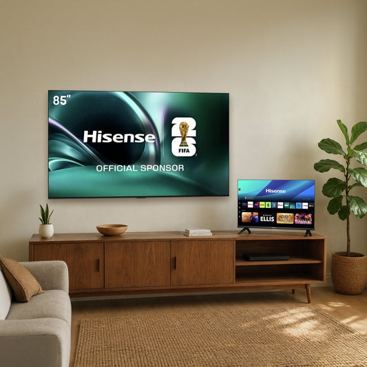 Hisense 85in 85U7QTUK Smart 4K UHD HDR MiniLED & 32in 32E4QTUK Freely TV Bundle
