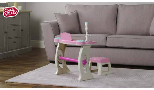 Chad Valley Keyboard Stand and Stool - Pink
