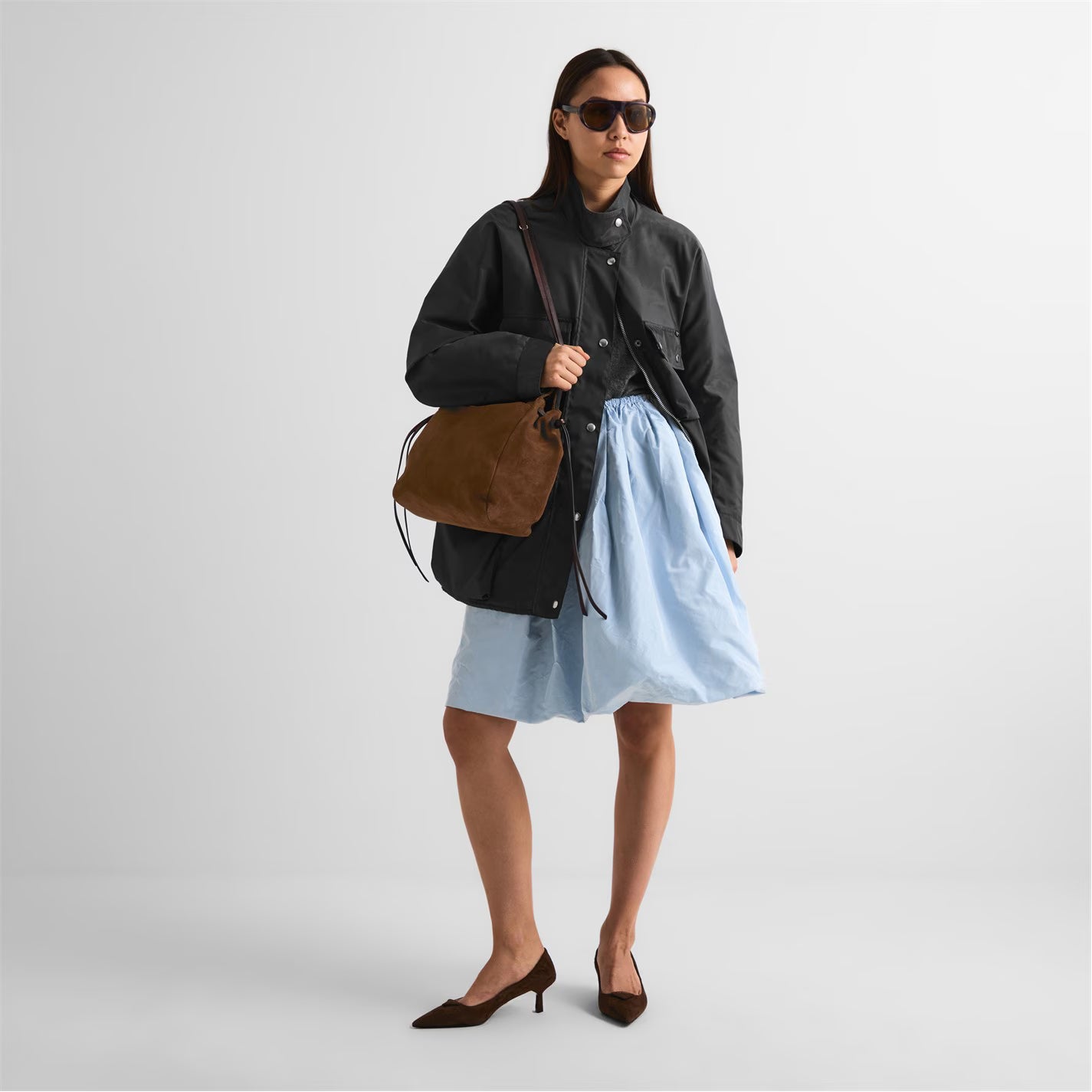Prada Carry Medium Suede Tote Bag