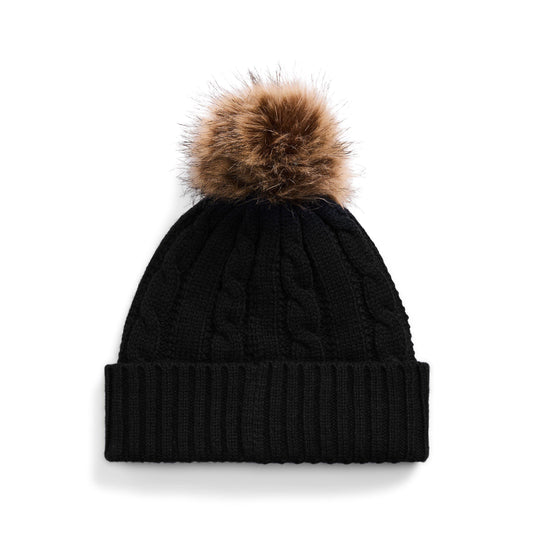 Lauren by Ralph Lauren Pom-Pom Cable-Knit Beanie