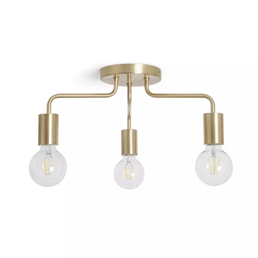 Argos Home Rayner 3 Light Flush Ceiling Light - Brass