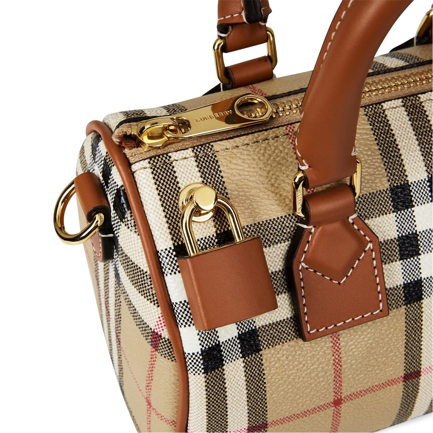 Women's Checked Cotton Mini Bowling Bag