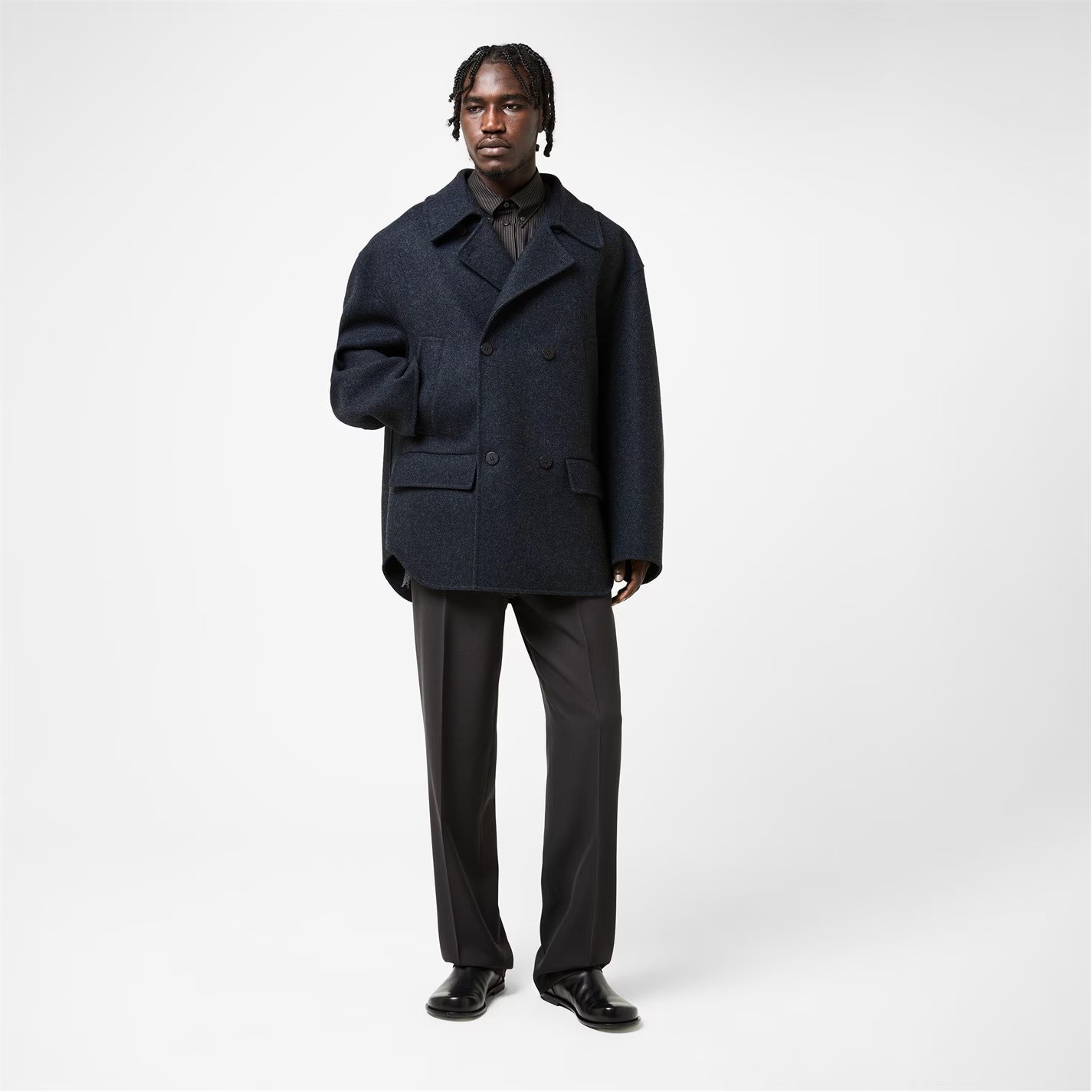 Men's Double-Breasted Tailored Fit Pea Coat
