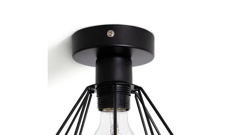 Argos Home Kanso Flush to Ceiling Light - Matt Black