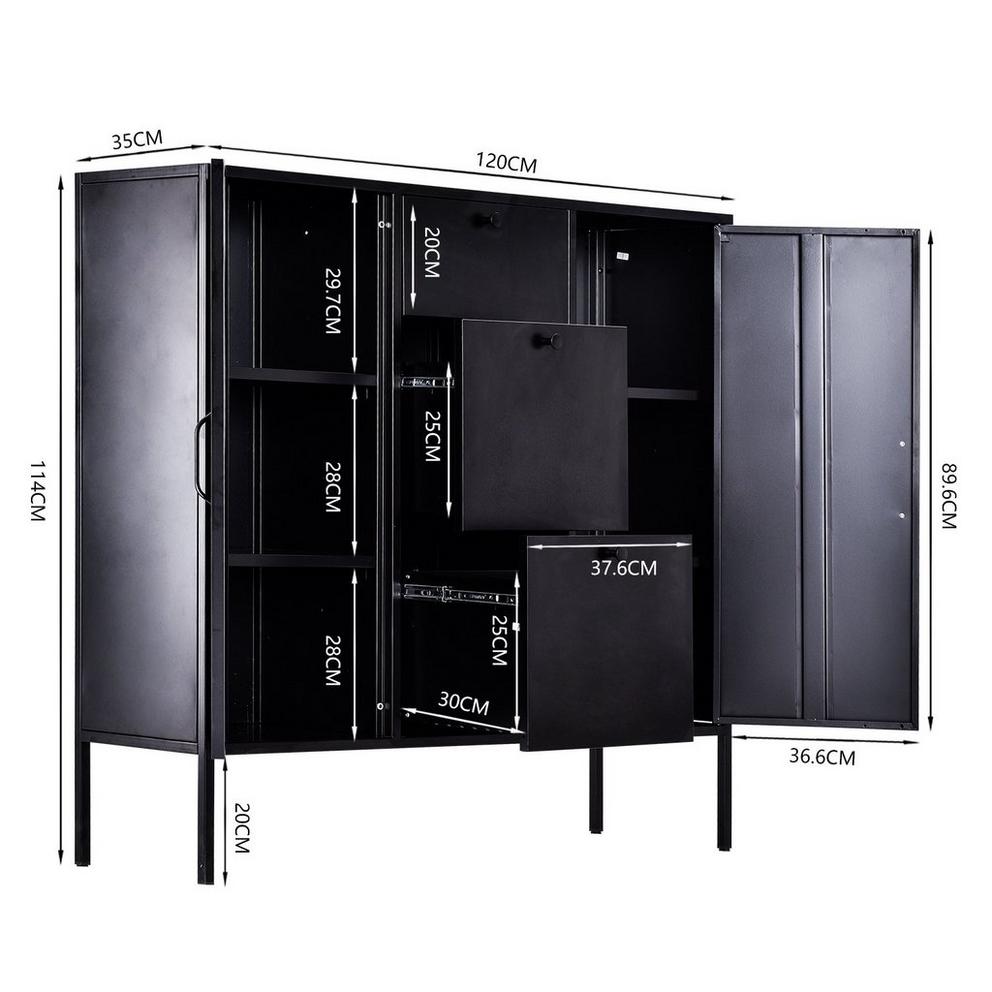 Storage Cabinet with Drawers and Shelves Sideboard Organizer for Living Room and Office