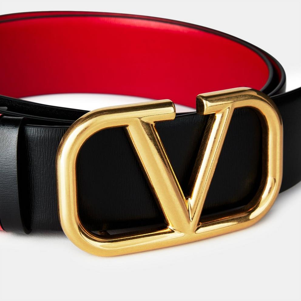 Valentino Garavani V Logo 4cm Reversible Belt