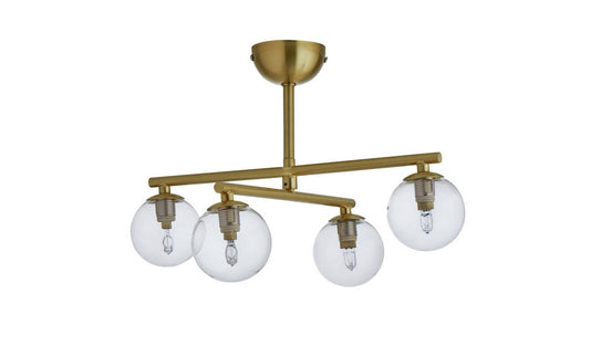 Habitat Chuck 4 Light Flush to Ceiling Light - Brushed Brass