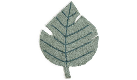 Habitat Kids Leaf Shaped Green Cut Pile Rug - 80x110cm