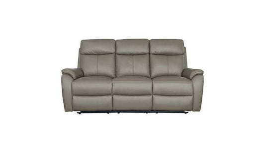 Aspire Kingsmere Leather 3 Seater Power Recliner Sofa - Elephant