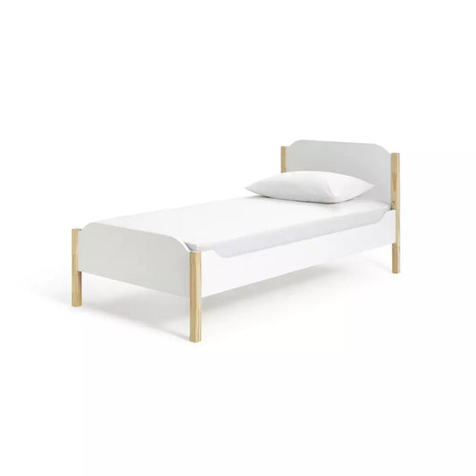Habitat Nico Single Wooden Bed Frame - White & Pine