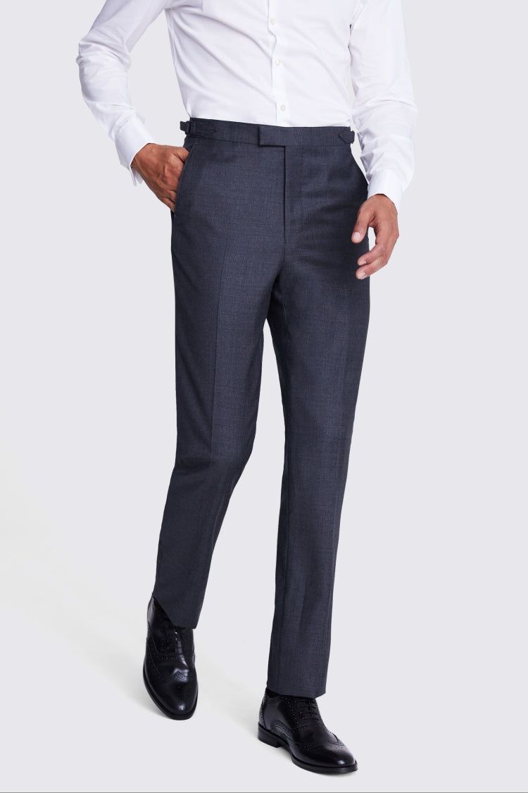 Italian Tailored Fit Grey Sharkskin Suit