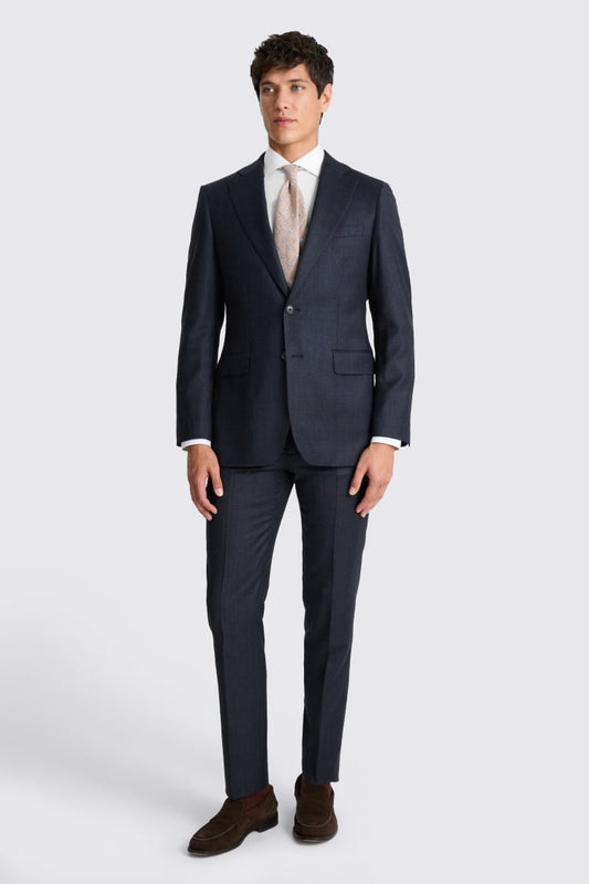 Tailored Fit Navy Check Performance Suit