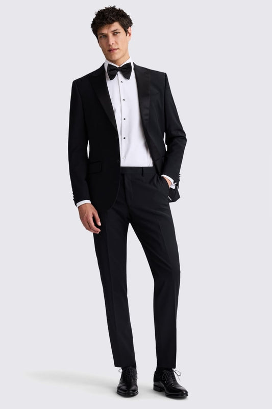 Tailored Fit Black Peak Lapel Performance Tuxedo Jacket