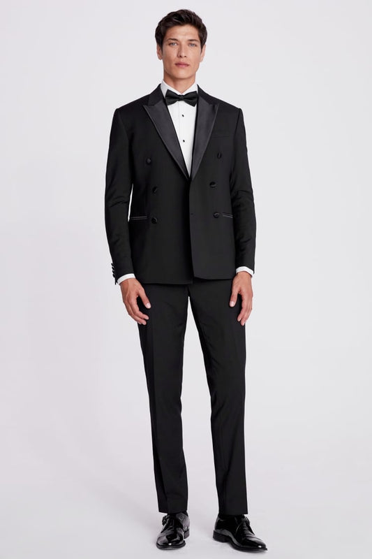 Slim Fit Black Double Breasted Tuxedo Jacket