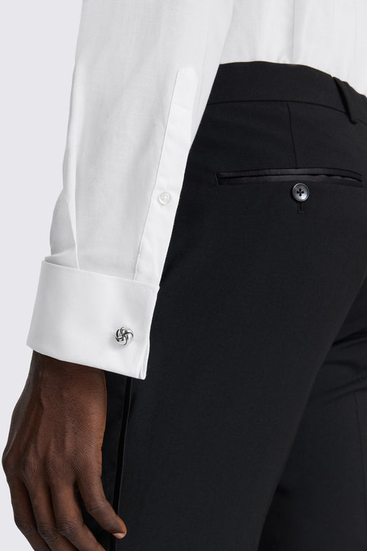 Slim Fit White Concealed Placket Dress Shirt