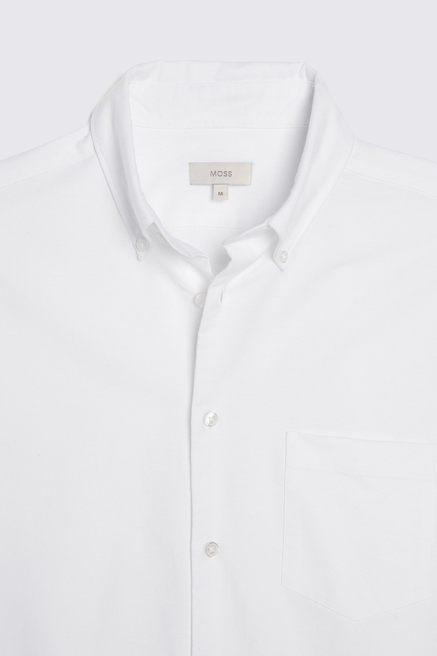 White Short Sleeve Cotton Oxford Shirt