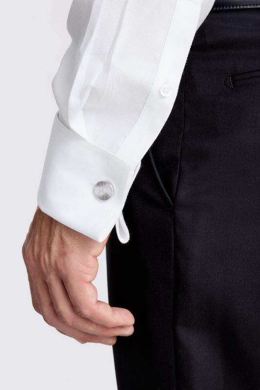 Slim Fit White Royal Oxford Non-Iron Cotton Shirt