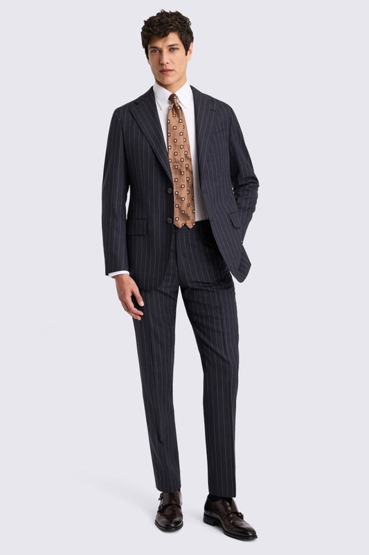 Italian Tailored Fit Navy Stripe Suit
