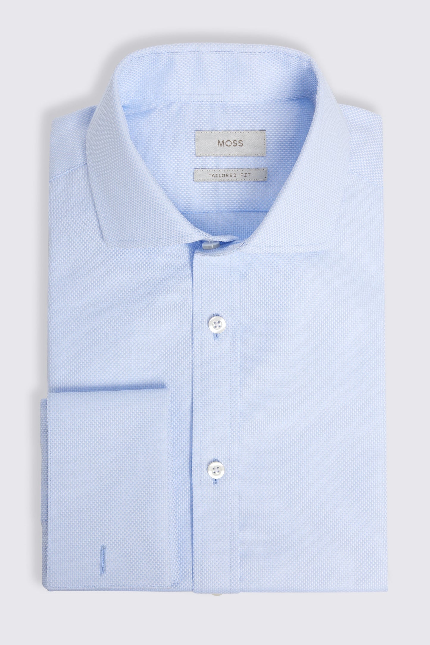 Tailored Fit Sky Blue Cotton Dobby Shirt