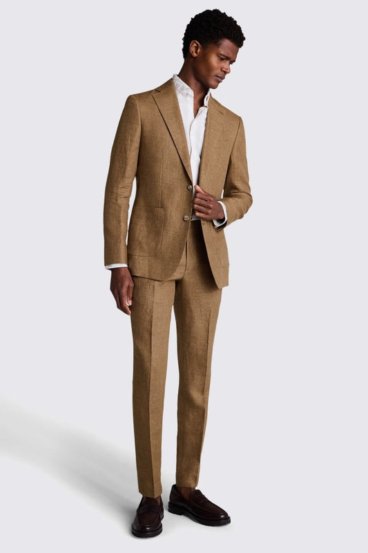 Tailored Fit Gold Linen Suit