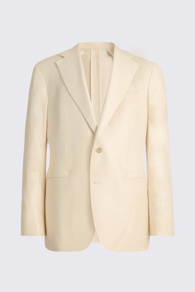 Italian Tailored Fit Off White Twill Suit