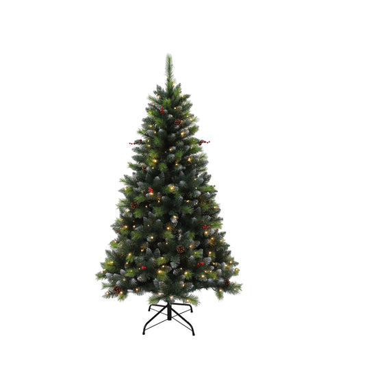 6ft Pre Lit Cones and Berries Christmas Tree