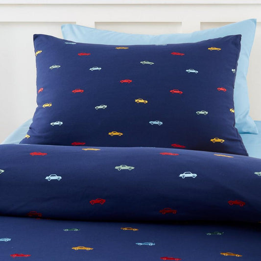 Embroidered Cars Soft Microfibre Duvet Cover Set