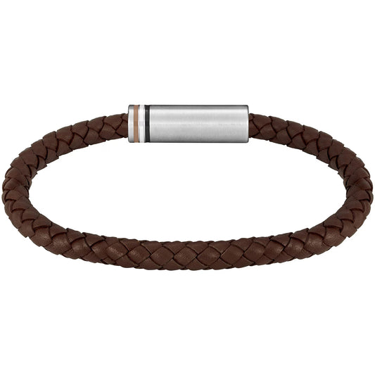 Boss Men's Ares Single Braided Leather Bracelet