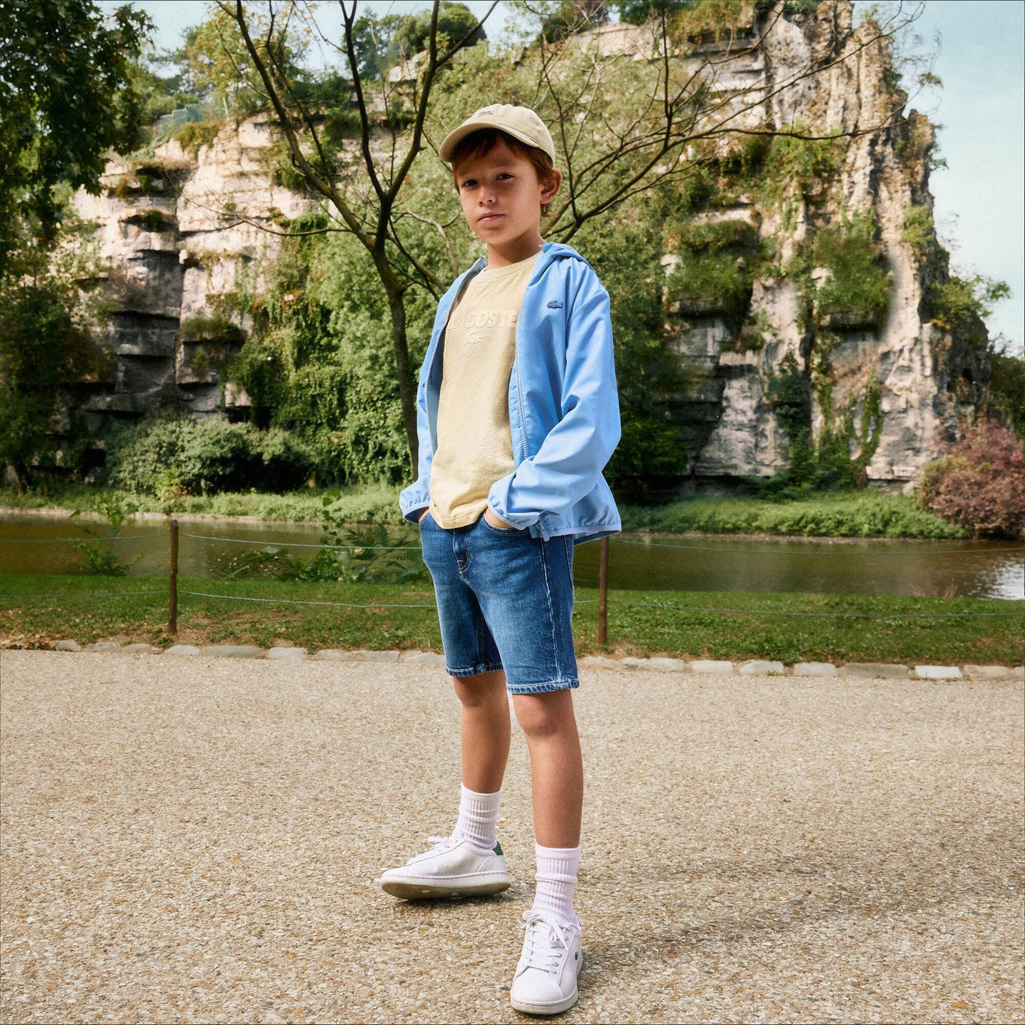 5-Pocket Stretch Denim Bermuda Shorts