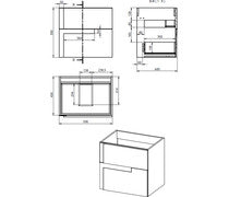 Achilles 605mm Wall Hung 2 Drawer Basin Unit & Co-ordinating Basin