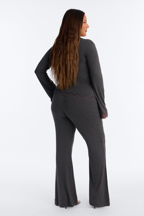Danielle Lace Trim Wrap Pant Set