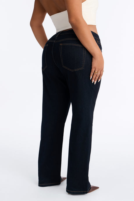 Favorita Mid Waist Stretch Straight Leg Jeans